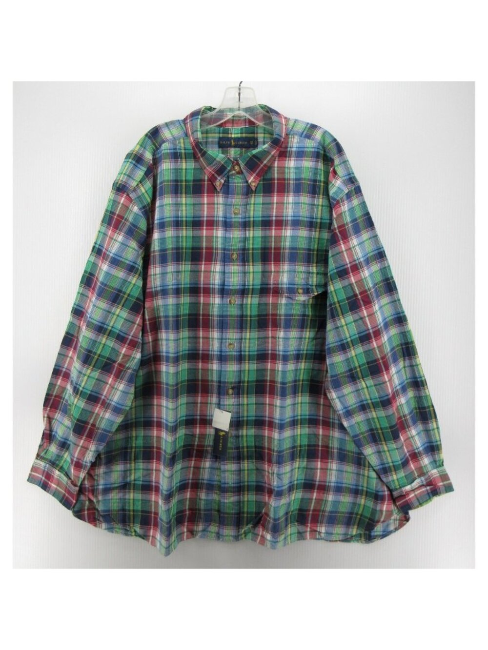 Ralph Lauren Shirt 3XB Big Madras Plaid Button Down Heritage Pocket